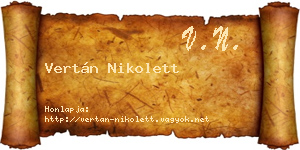 Vertán Nikolett névjegykártya